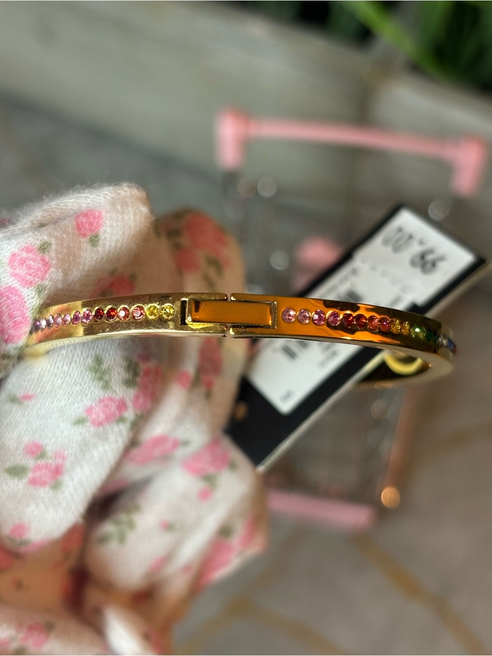 kate spade NWT Gold Rainbow Crystal Slim Bangle - Picture 11 of 16